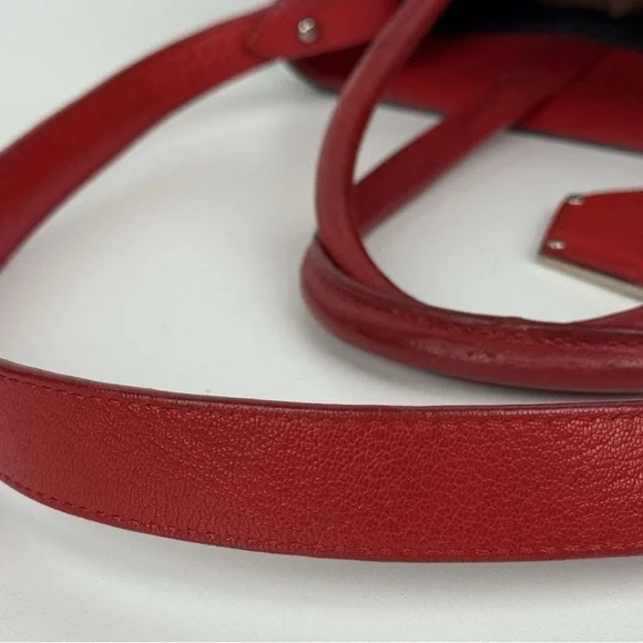 Fendi Navy Denim/Red Leather Medium 2Jours Tote - Picture 9 of 15